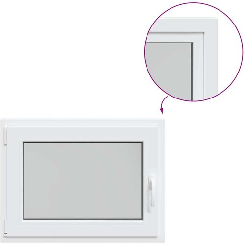  Prozor za podrum RISOR Bijeli 80 x 70 cm PVC i staklo - Bijeli 80 x 70 cm (trostruki sloj) Nagibanje i okretanje lijevo Slike