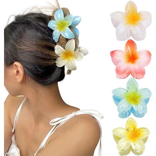INF Sponke za lase z rožicami, 4 paketi White/Orange/Yellow/Blue, (21538011) Slike