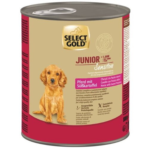 Select Gold Sensitive Junior konj s sladkim krompirjem 800 g konzerva Cene