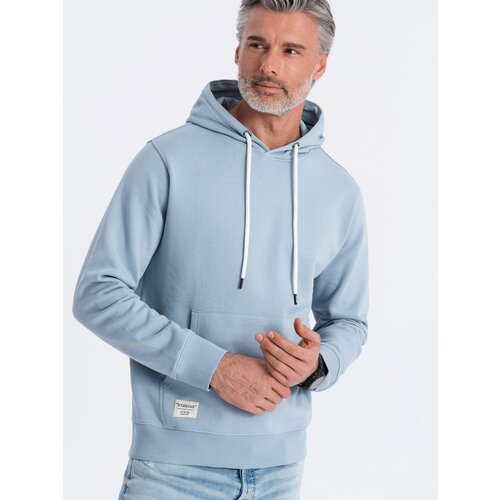 Ombre Men's kangaroo sweatshirt with hood - blue Cijene
