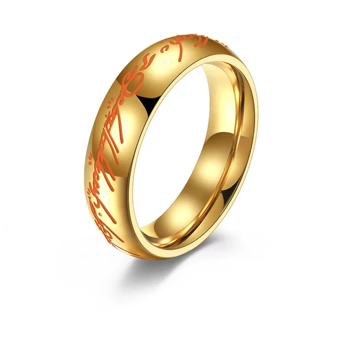 INF Svetleč čarobni prstan iz titanovega jekla Gold, (21237976)