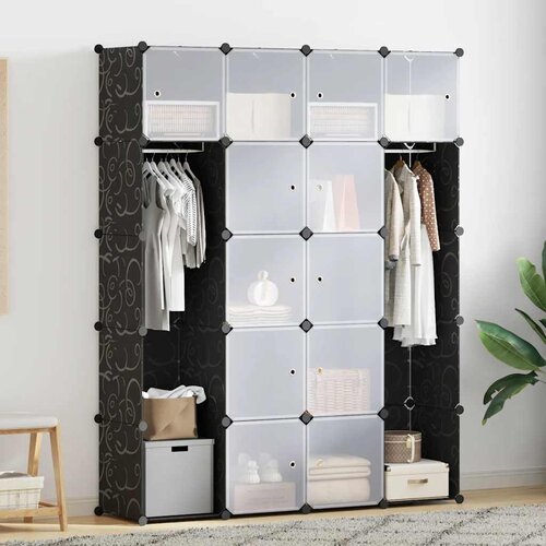  Modularni ormarić s 14 pretinaca crno-bijeli 37x146x180,5 cm Cijene