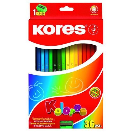 Kores Bojice drvene trokutaste 36/1+&amp;scaron;iljilo KOR100136 Slike