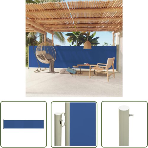  The Living Store Zložljiva stranska tenda za teraso 140x600 cm modra - Stranska Tenda, (21743639) Cene