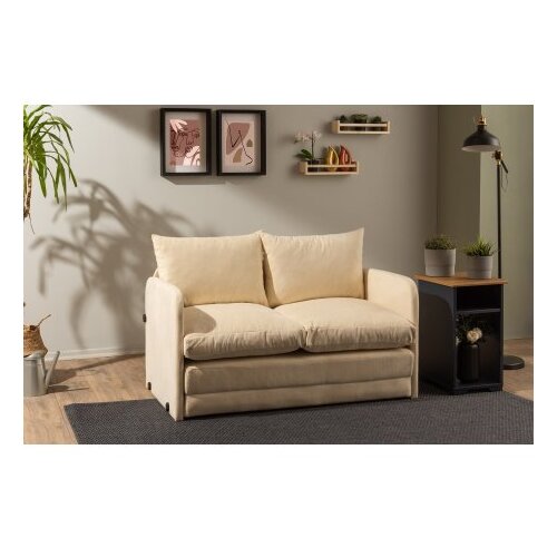 Atelier Del Sofa Dvosjed na razvlačenje Saga, 128 x 70 x 66 cm, Krem Cijene