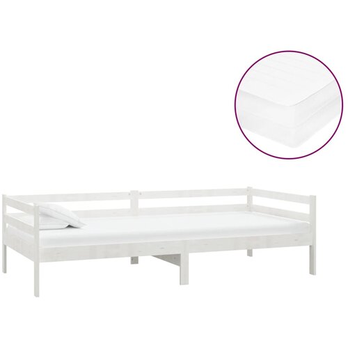  Dnevni ležaj s madracem 90 x 200 cm od masivne borovine Slike