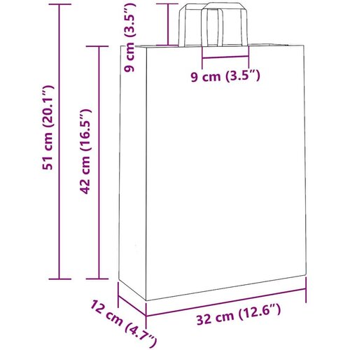 vidaXL Papirnate vrećice 250 kom s ručkama bijele 32x12x42 cm Cijene