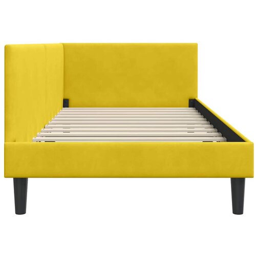  Kutni okvir kreveta s uzglavljem Žuta 100 cm x 200 cm Bar&amp;scaron;un Slike