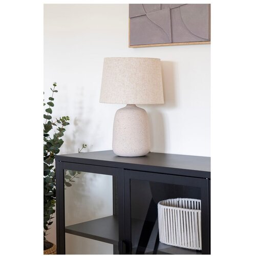 House Nordic Kremno bela namizna svetilka s tekstilnim senčilom (vi&amp;scaron;ina 47 cm) Croft &amp;ndash; Slike