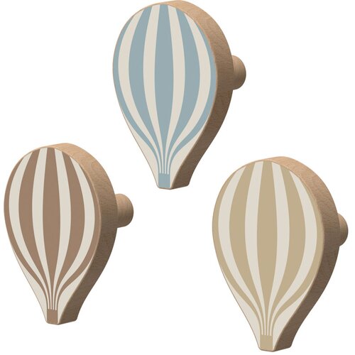 CamCam Copenhagen Stenski obe&amp;scaron;alniki v kompletu 3 ks iz masivne bukve Hot Air Ballon &amp;ndash; Slike