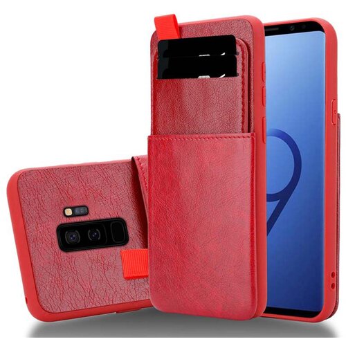 Cadorabo Case, združljiv s Samsungom v divji če&scaron;njevi rdeči barvi - za&scaron;čitni pokrov iz silikona TPU in imitacijo usnja, z režami za predal in izvlečeno kartico, (20583899) Cene