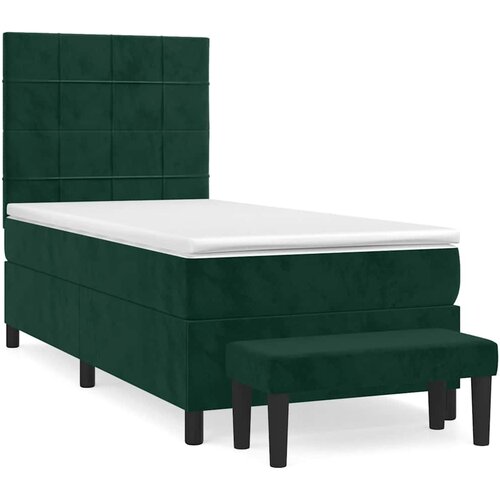 Box spring krevet s madracem tamnozeleni 80 x 200 cm bar&amp;scaron;unasti Slike