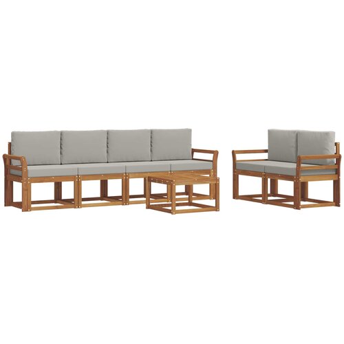  Set vanjskih sofa 7 kom. Prirodna i svijetlo siva Slike