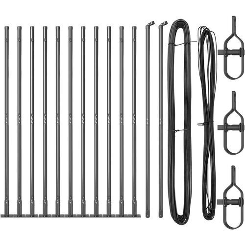 vidaXL Ograje z osnovnimi ploščami 13 kosov Ø32mm 68.5cm cinkana jeklena Cene