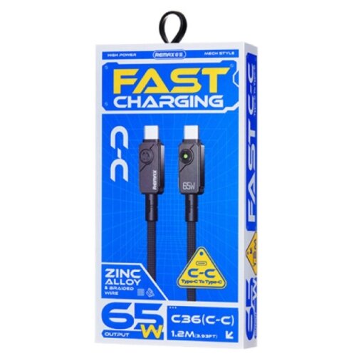 Remax Kabl Swift Fast charging braided data cable 1.2M C36 65W(C-C) crni Cene