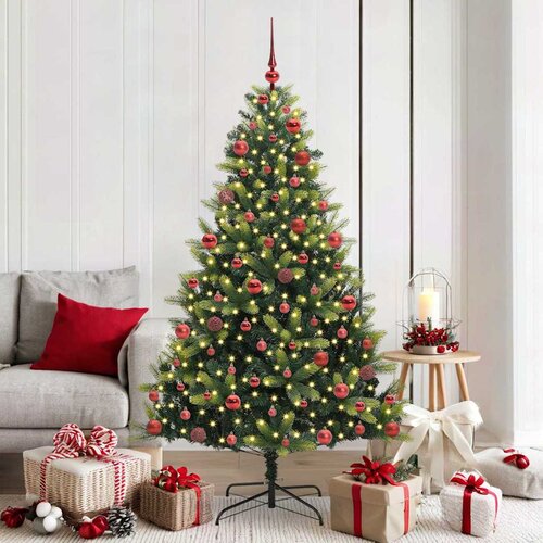  Umjetno savitljivo božićno drvce s 300 LED dioda Zelena 180 cm Cene