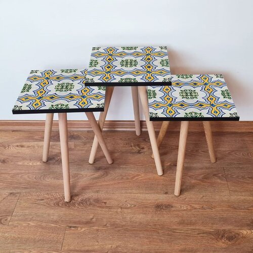 Hanah home 3Shp30 - multicolor multicolor nesting table (3 pieces) Cene
