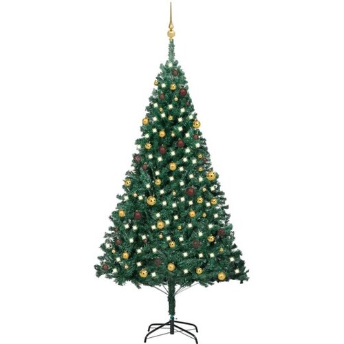 vidaXL Umjetno božićno drvce LED sa setom kuglica zeleno 240 cm Cijene