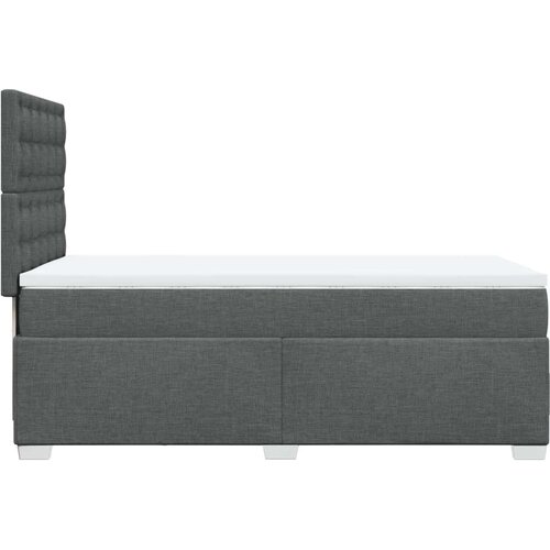 VidaXL Okvir kreveta s oprugama i madrac tamnosivi 80x200cm od tkanine Slike