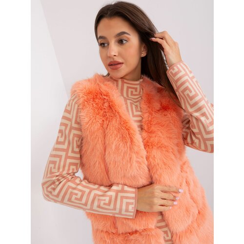 Fashion Hunters Peach fur vest with lining Slike