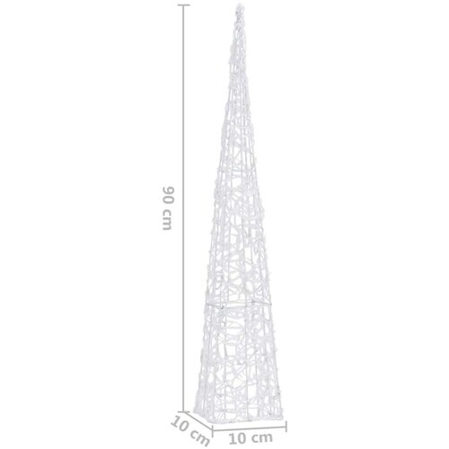 VidaXL Akrilni ukrasni stožac s LED svjetlima topli bijeli 90 cm Slike