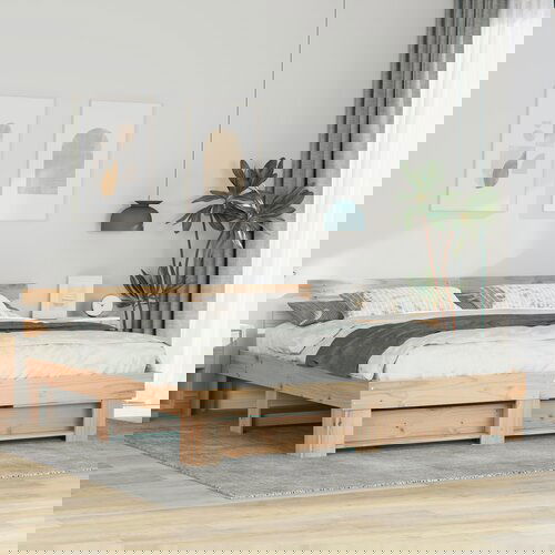 vidaXL Krevetna konstrukcija Smeđa 180 x 200 cm Masivna borovina Cijene