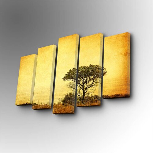 Wallity 5PUC-125 Multicolor Decorative Canvas Painting (5 Pieces) Cene