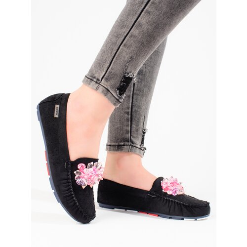 SHELOVET Suede women's moccasins black Cijene
