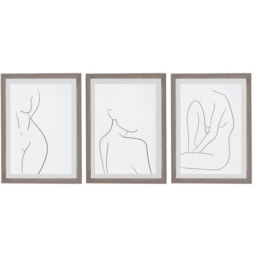 Surdic Sklop 3 stenskih slik v okvirju Body Studies, 35 x 45 cm Slike