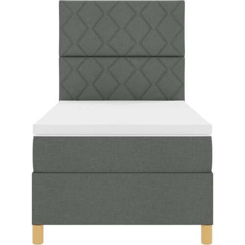 VidaXL krevet s uzglavljem i madracem tamno sivi 100x200 cm tkanina Slike