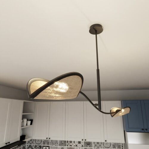  Luster na &amp;scaron;ipci LOTUS 2xE14/10W/230V crna/bež Slike