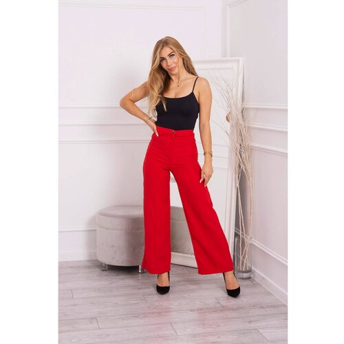 Kesi Pants with a wide leg red Slike