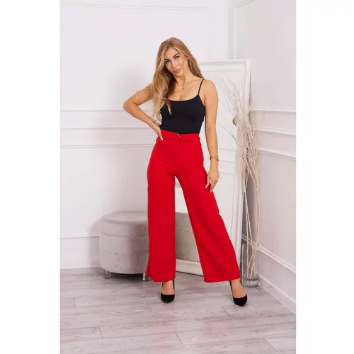 Kesi Pants with a wide leg red