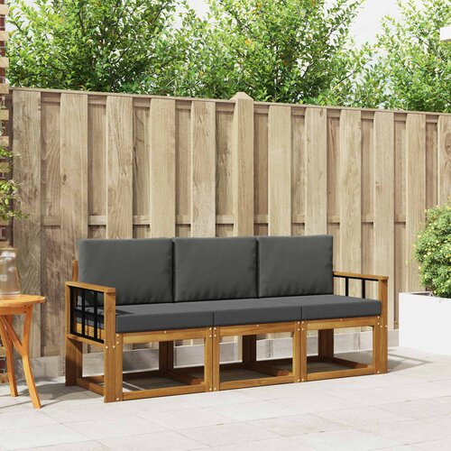  Set vanjskih sofa 3 kom. Prirodna i antracit Cene