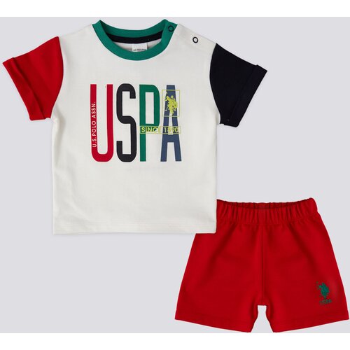 U.S. Polo Assn. Komplet za bebe USB1821, Crveno-beli Slike