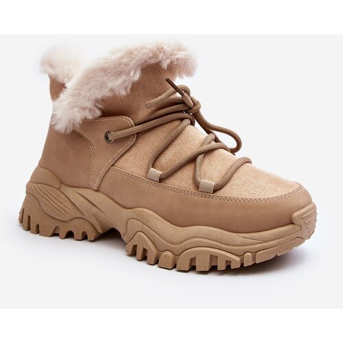 EVENTO Women's Beige Fur-lined Ankle Boots Cresandi Cene
