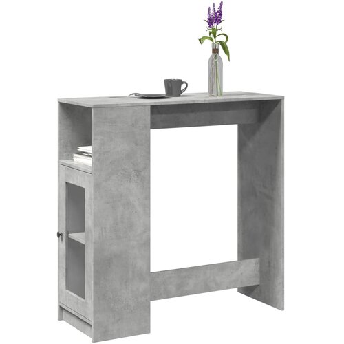 VidaXL Barska miza s policami betonsko siva 101x40x103,5 cm inž. les Slike