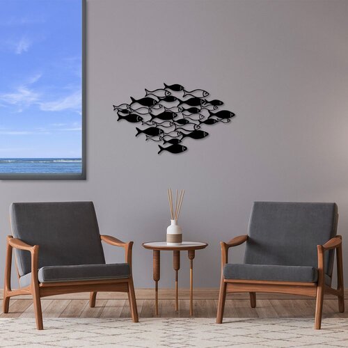 Wallity Zidna dekoracija Fishes-276, 41x70 cm, 1.5 mm, Crna Slike
