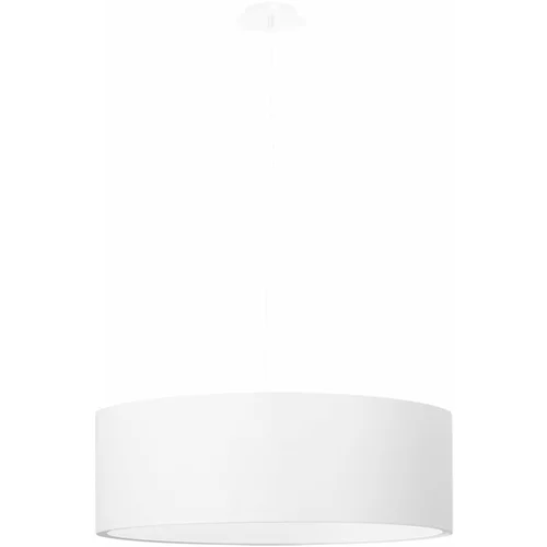 Nice Lamps Bela viseča svetilka s steklenim senčnikom/s tekstilnim senčnikom ø 45 cm Paktor –