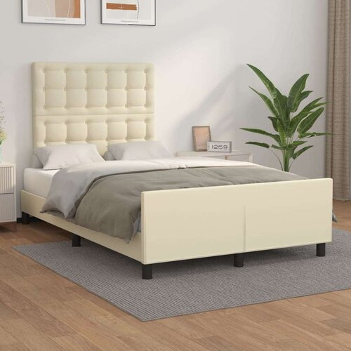  Okvir za krevet s uzglavljem krem 120x200 cm od umjetne kože Cene