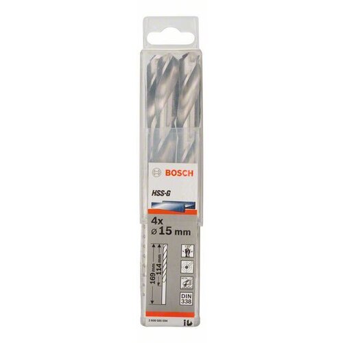 Bosch Burgija za metal HSS-G, DIN 338 2608585594, 15 x 114 x 169 mm, 1 komad Cene