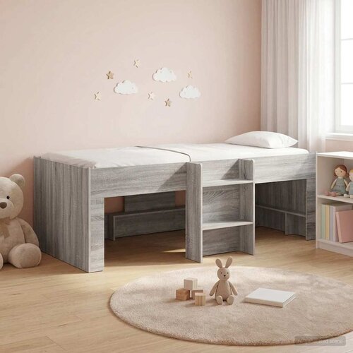  Kreveta za visoko spavanje djece 2 pcs Siva Sonoma 90 x 190 cm Slike