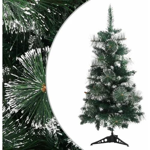 vidaXL umjetno božićno drvce sa stalkom zeleno-bijelo 90 cm pvc