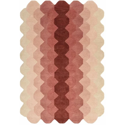 Asiatic Carpets Rožnata volnena preproga 160x230 cm Hive –