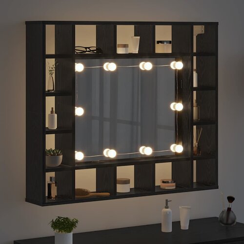  Ogledalo ormar Crni hrast 91 x 15 x 76,5 cm Konstruirano drvo Slike
