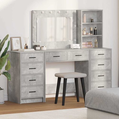  Toaletni stol s ladicama 3 pcs Betonski sivi Konstruirano drvo Cene