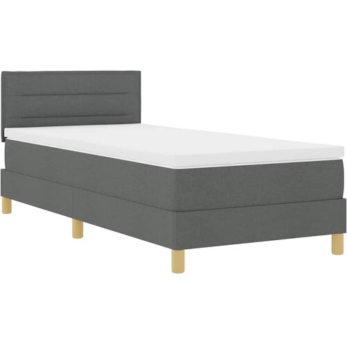  LED Box Spring Krevet Tamno siva 90 x 200 cm tkanina Slike