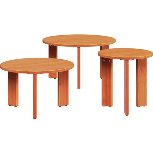  Set stolića za kavu 3 pcs Vo&amp;scaron;tano smeđa 47.5 x 47.5 x 27 cm Slike