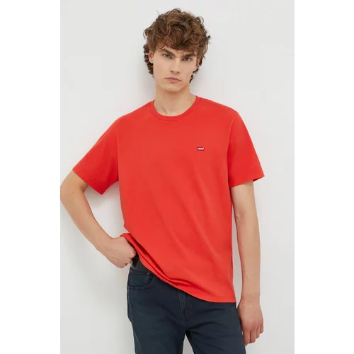 Levi's Bombažna kratka majica rdeča barva