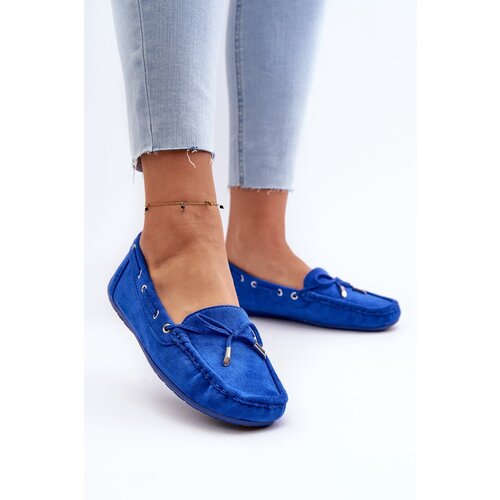  Women's Blue Suede Moccasins Si Passione Cene